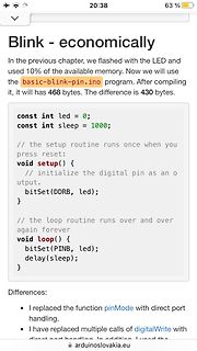 Screenshot eines Programmierbuchs mit Arduino Code