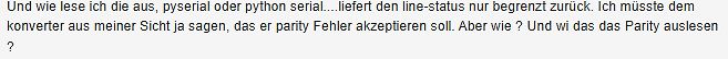 Textauszug aus einem Forum über serielle Kommunikation