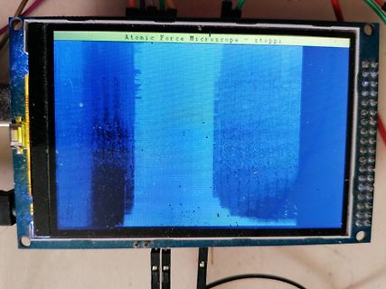 Abfotografiertes Display eines Atomic Force Microscope