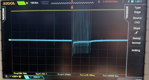 Oszilloskop-Display mit Signalverlauf