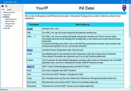 Dokumentation einer INI-Datei Konfiguration