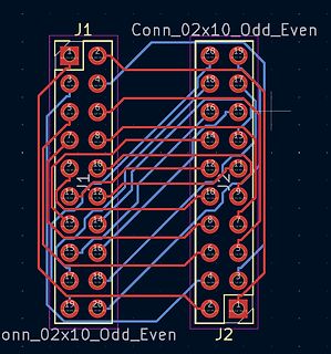 PCB-Layout einer 2x10 Steckverbindung