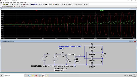 LTspice Simulation Schaltplan und Wellenform