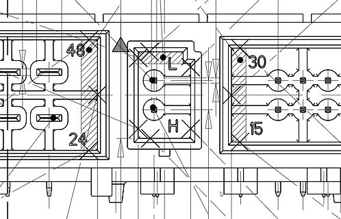 CAD-Layout Ausschnitt einer Leiterplatte