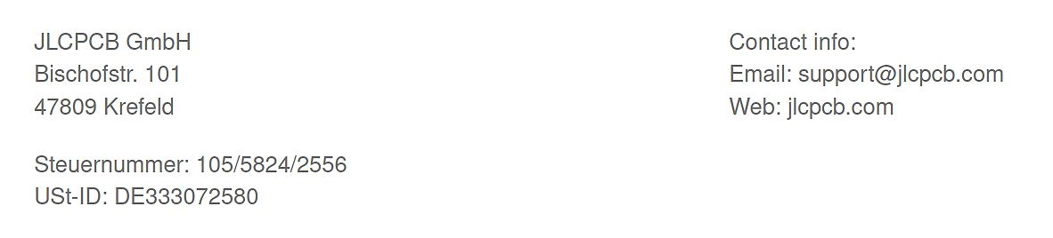 Impressum von JLCPCB GmbH