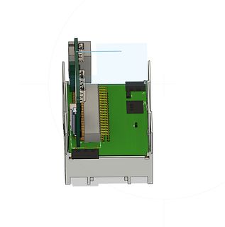 3D CAD Ansicht einer Leiterplatte mit Gehäuse