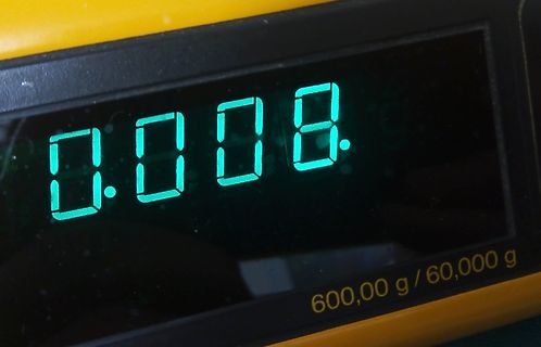 Display einer Präzisionswaage
