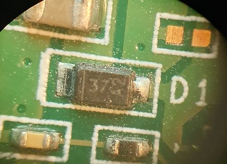 Makroaufnahme einer Leiterplatte mit SMD-Bauteilen