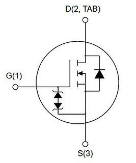 Schaltplan eines MOSFETs mit Schutzdioden