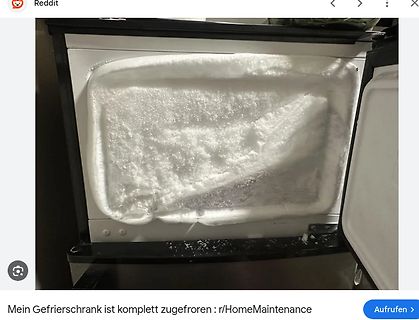 zugefrorener Gefrierschrank