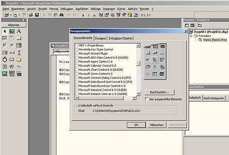 Microsoft Visual Basic Komponenten-Dialogfeld