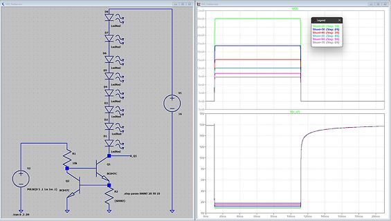 LTspice Simulation Schaltplan und Messkurven