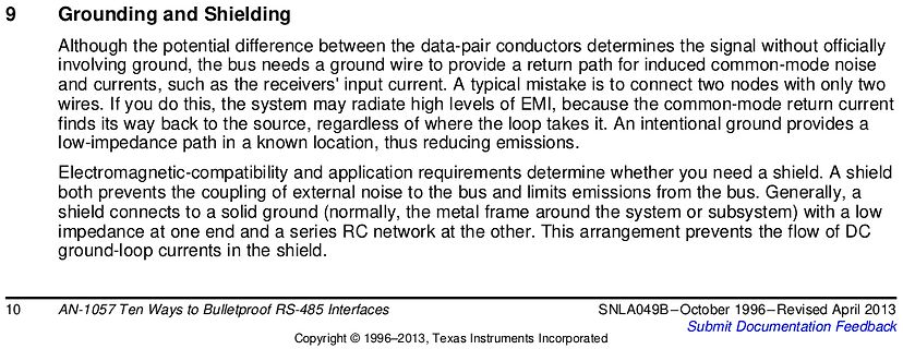 Textauszug aus einem Texas Instruments Application Note