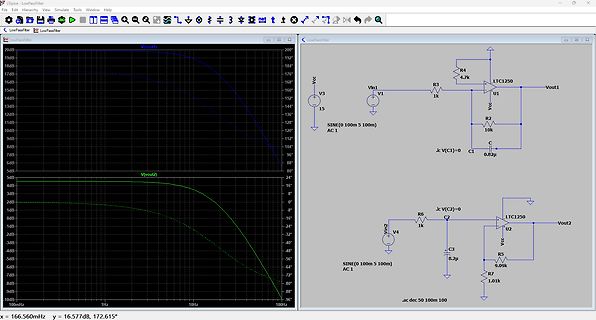LTspice Simulation Schaltplan und Bode-Diagramm
