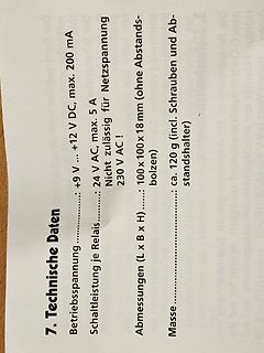Technische Daten eines Netzteils
