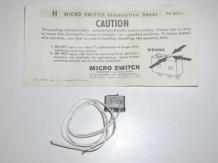 Micro Switch Installationsblatt und Mikroschalter