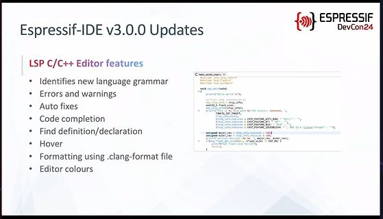 Updates der Espressif-IDE v3.0.0 mit Editor-Funktionen
