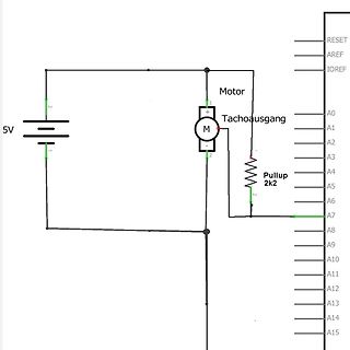Schaltplan eines Motors mit Tachoausgang an Mikrocontroller