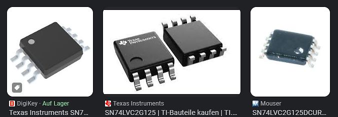 Drei Ansichten eines Texas Instruments integrierten Schaltkreises