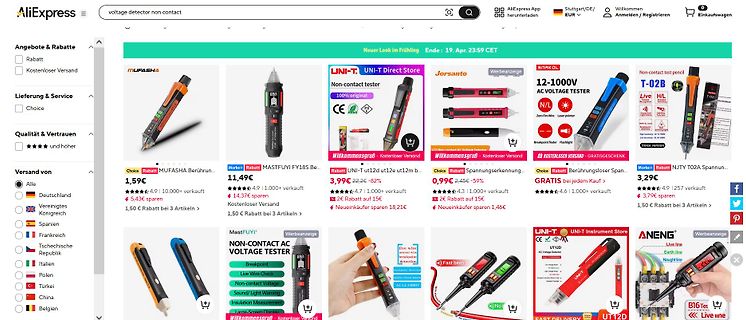 AliExpress Suchergebnisse für spannungsprüfer