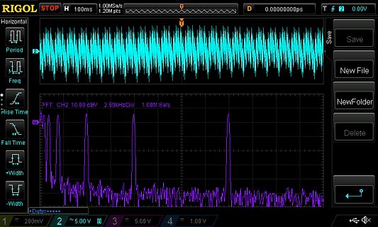 Oszilloskop FFT-Analyse eines Signals