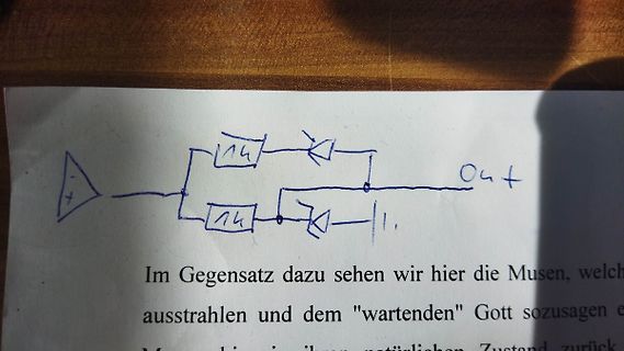 Handgezeichnetes Schaltbild mit Text