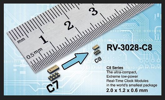 Produktfoto RV-3028-C8 RTC-Modul mit Lineal