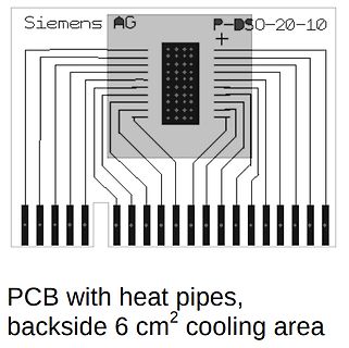 PCB-Layout mit Heatpipes und Kühlfläche