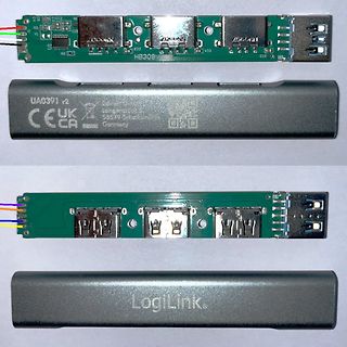 LogiLink USB Hub Leiterplatte und Gehäuse