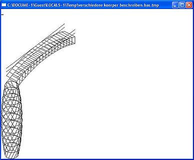 3D-Drahtgittermodell eines Körpers
