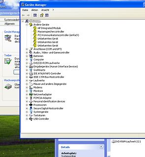 Windows Geräte-Manager mit Hardware-Liste
