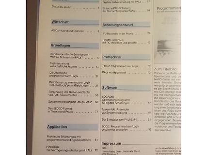 Inhaltsverzeichnis eines Fachbuchs über PALs