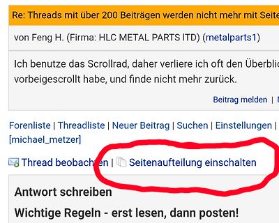 Ausschnitt eines Internetforums