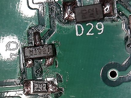 Makroaufnahme einer Leiterplatte mit SMD-Bauteilen