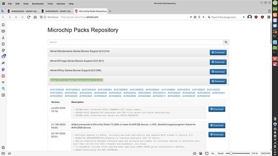 Microchip Packs Repository Webseite