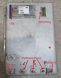 Danaher AC SuperDrive Motor Controller mit Beschriftungen