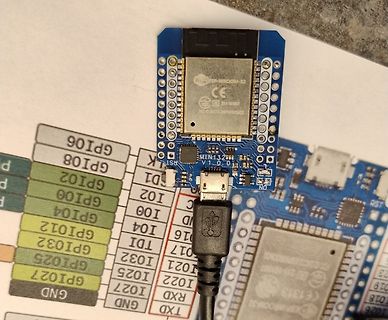ESP32 DevKit auf Pinbelegungsliste