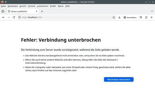Firefox Fehlermeldung Verbindung unterbrochen