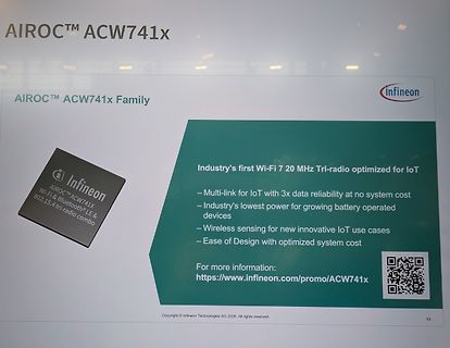 Präsentationsfolie zu Infineon AIROC ACW741x Family