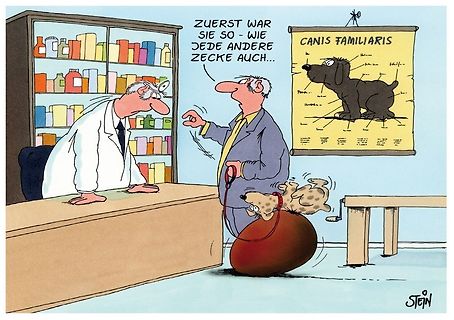 Comic von Tierarzt und Hund