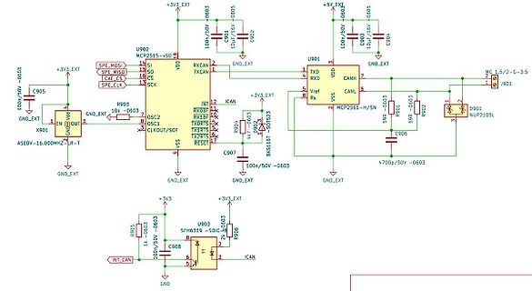 Schaltplan eines Mikrocontroller-Systems mit CAN-Schnittstelle