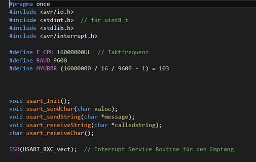 C-Quellcode für AVR USART Initialisierung