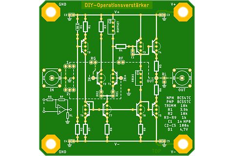 PCB-Layout eines DIY-Operationsverstärkers