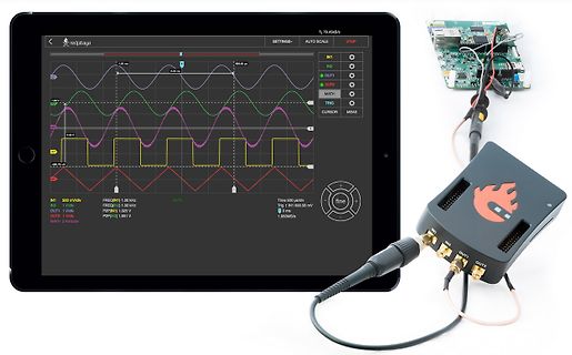 Oszilloskop-Messung mit Tablet und Hardware-Interface