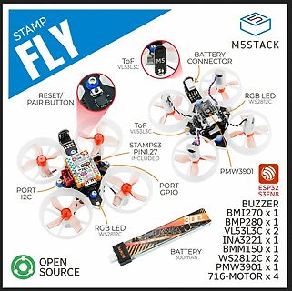 Produktübersicht M5STACK STAMP FLY Drohne