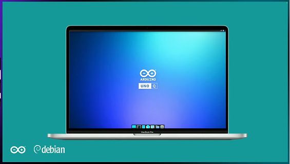 Logo mit Laptop und Debian-Schriftzug