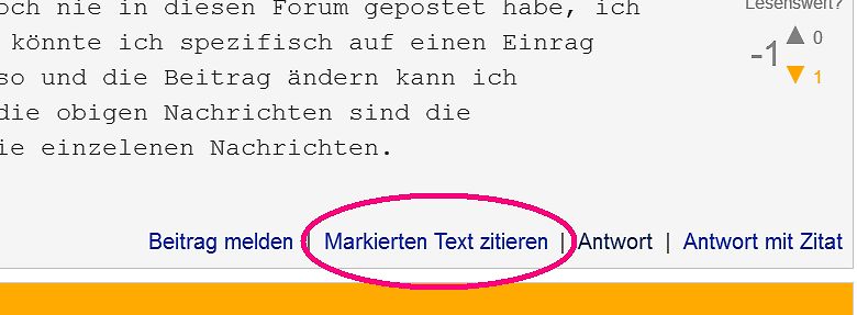 Ausschnitt aus einem Internetforum