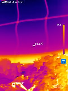Wärmebildaufnahme mit Temperaturanzeige