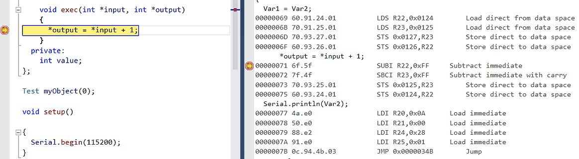C-Code und Assembler-Disassembly