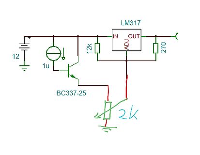 Schaltplan mit LM317 und BC337-25